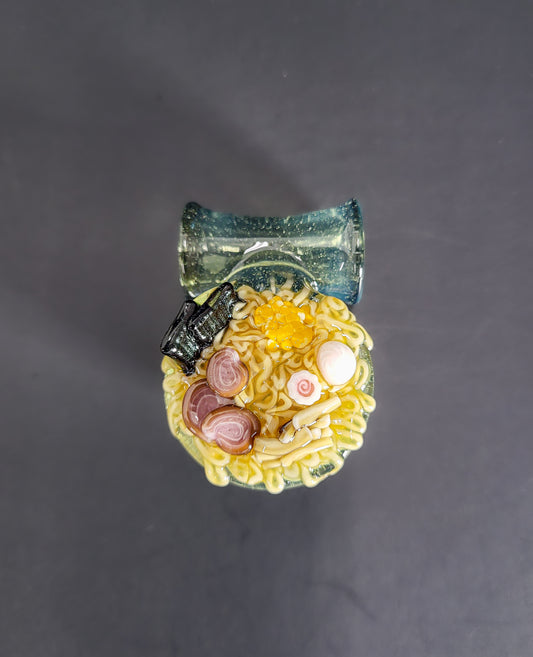 CFL reactive Pastel Potion Ramen pendant with Dichro Swirl